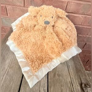 Cloud Island Golden Tan Puppy Dog Swirls Baby Security Blanket Plush Lovey Satin